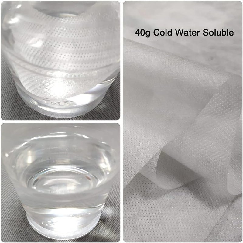 DGQ Wash-Away Water Soluble Stabilizer 10" x 3 Yard Light Weight Non Woven Wash Away Machine Embroidery Topping Embroidery Stabilizer Backing for Sewing Craft - Image 4